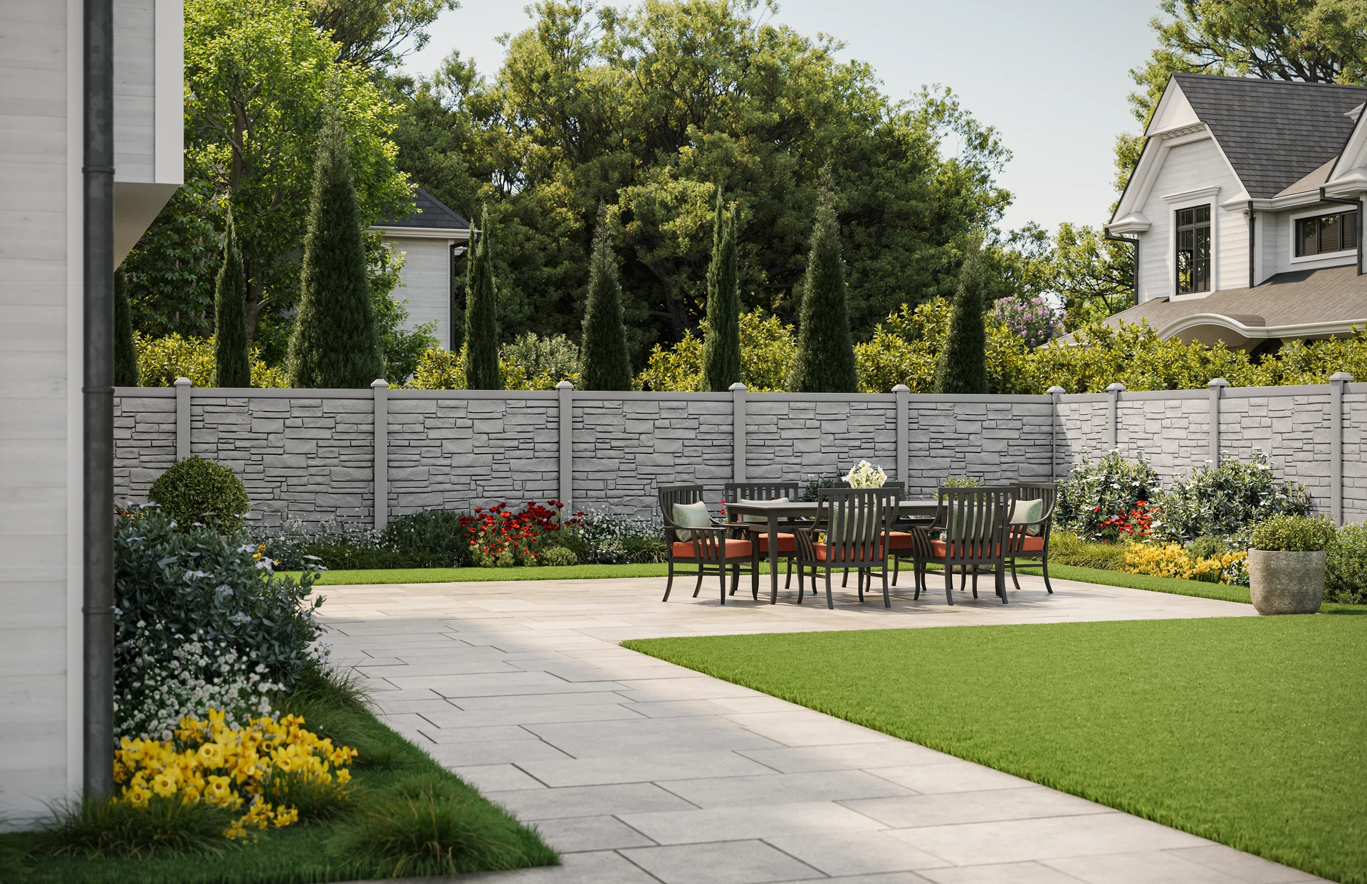 Tongue-and-groove vinyl privacy fence panel in Grain Valley, MO — RKC Wood Care Pros