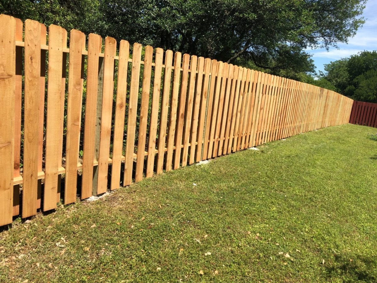Shadow box cedar fence with air-gap design in Grandview, MO — RKC Wood Care Pros