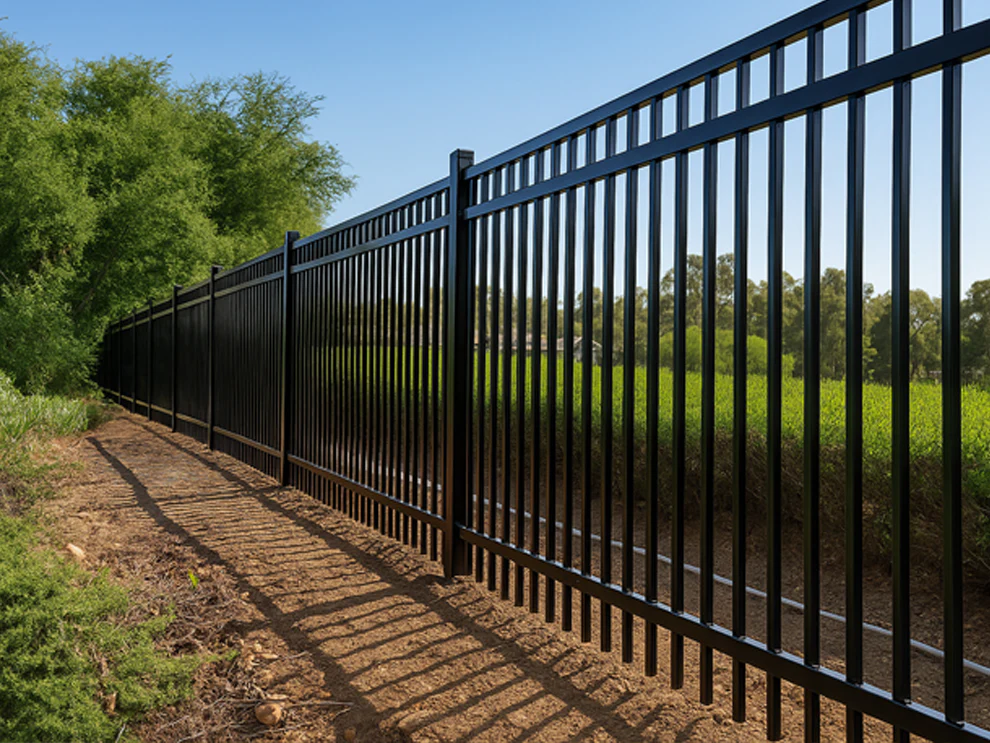 Commercial 6-gauge chain link perimeter with truss-rod bracing in Grandview, MO — RKC Wood Care Pros