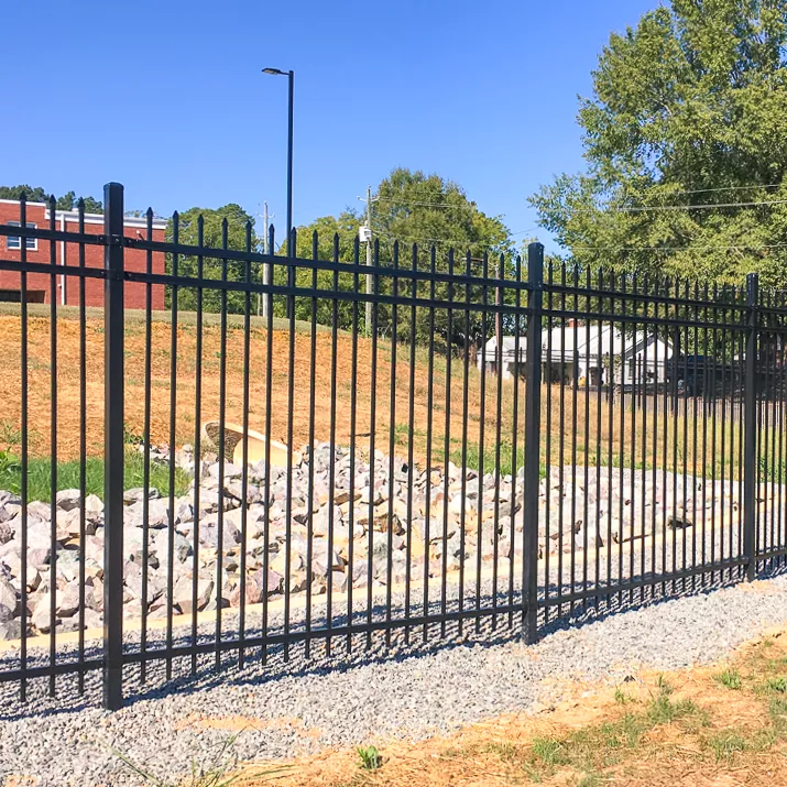 8-foot commercial perimeter security fence with anti-climb mesh in Lenexa, KS — RKC Wood Care Pros