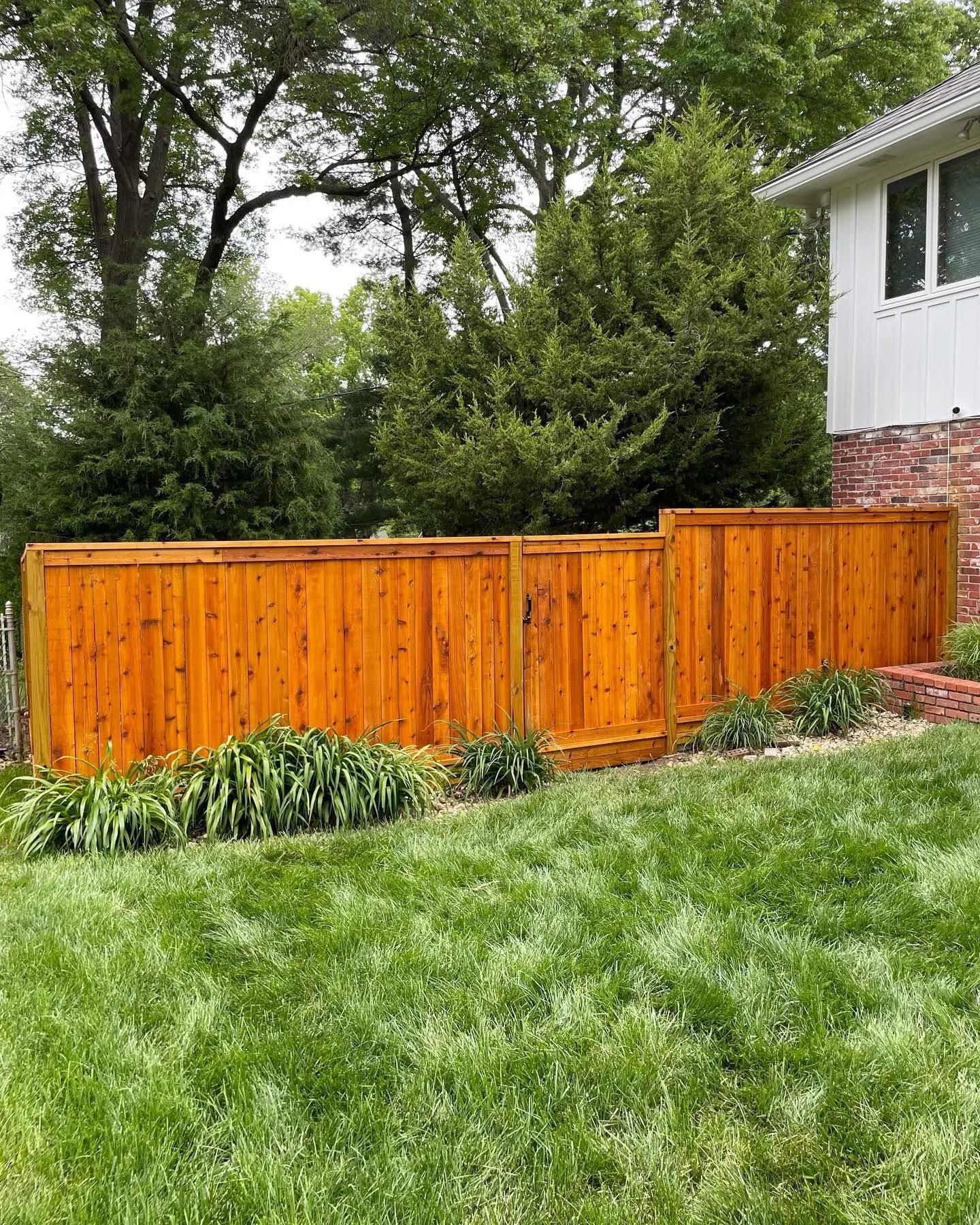 Completed fence installation project by RKC Wood Care Pros in Kansas City